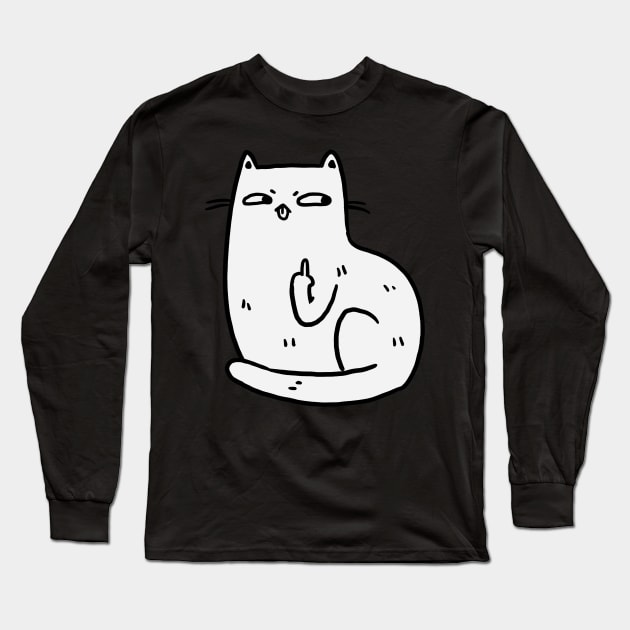 Middle Finger Cat Cat Giving The Middle Finger Long Sleeve T Shirt TeePublic